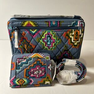 Vera Bradley wristlet & campus id with lanyard